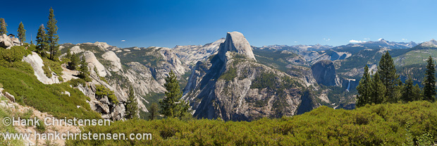 From Glacier Point, the visitor is granted views of Yosemite Valley, Half Dome, and the Yosemite high country