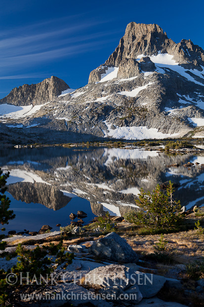 The sun rises over Thousand Island Lake and Banner Peak, Ansel Adams Wilderness