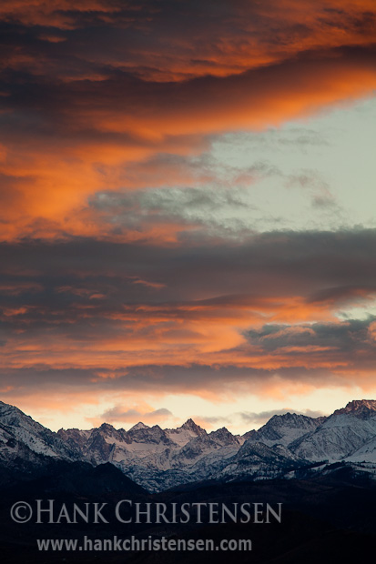 Dramatic clouds build over the peaks of the Evolution Basin of King's Canyon National Park.