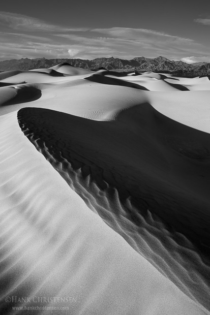 Death Valley's Mesquite Dunes are a study of form and lines