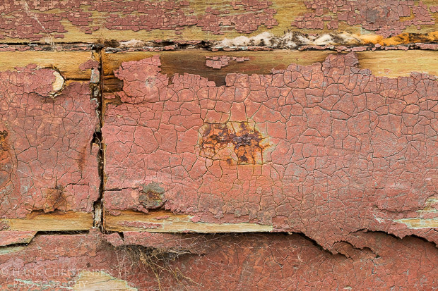 Weathered wood shows a variety of texture on aging boats