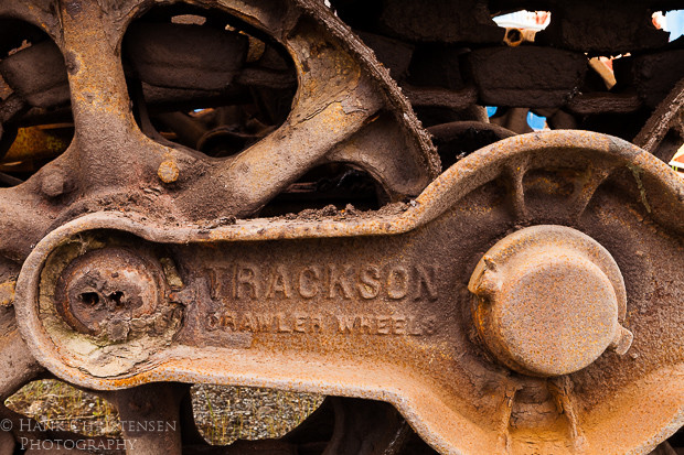 Ancient logging machinery rusts in the damp weather of Charleston Oregon