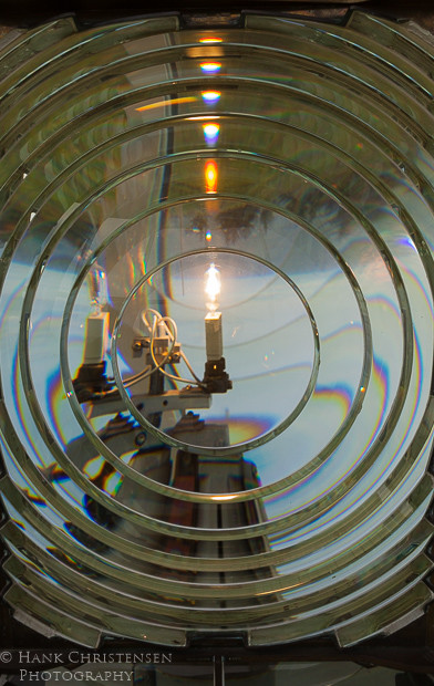 The fresnel lens at the Cape Blanco Lighthouse is one of the largest and oldest in the nation.  It magnifies a small light so that it can be seen up to 23 miles offshore.